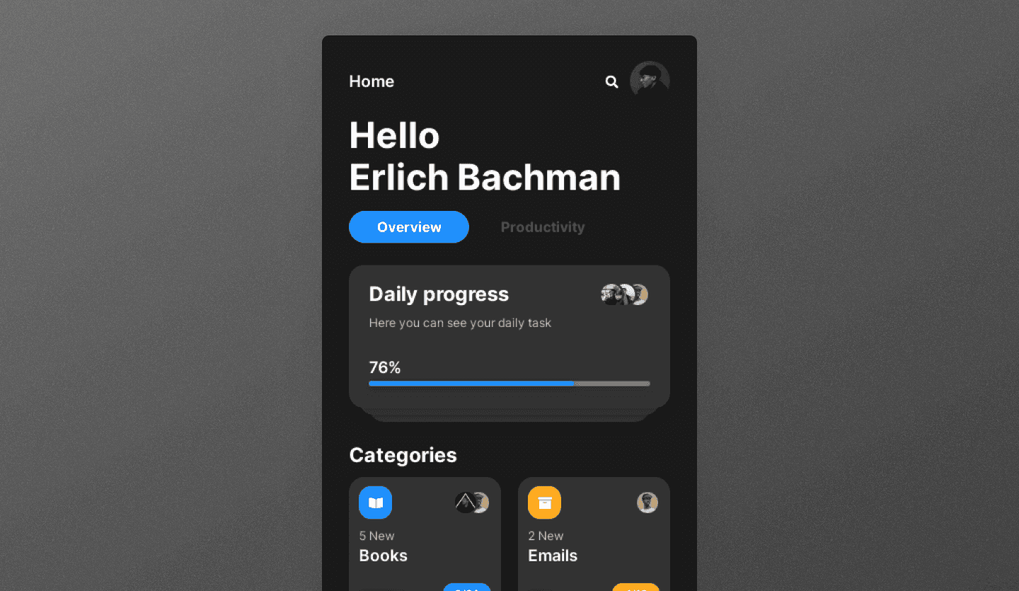 Screenshot of Productivity Mobile App: login screen