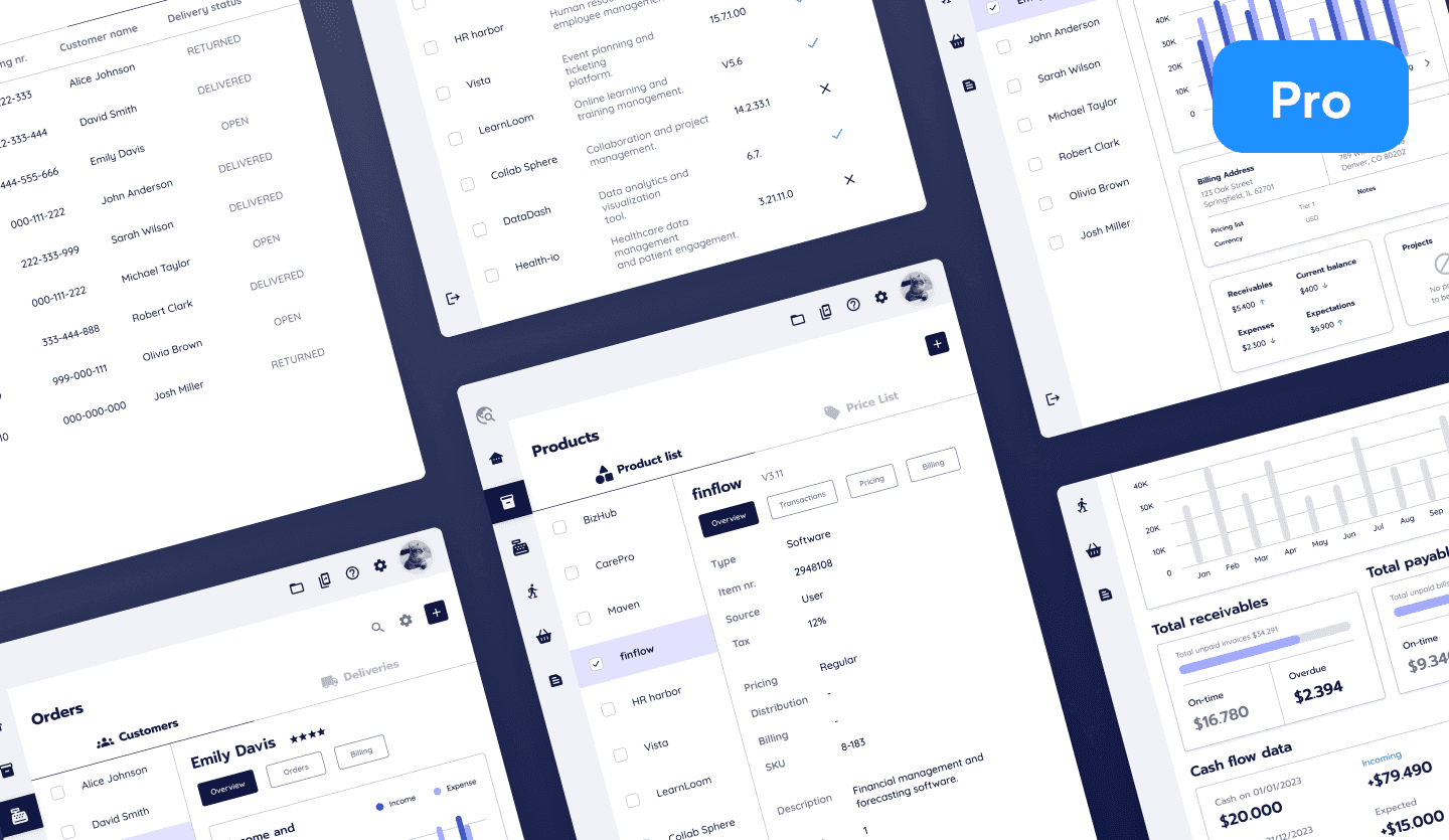 Purchase order management system tablet app design cover