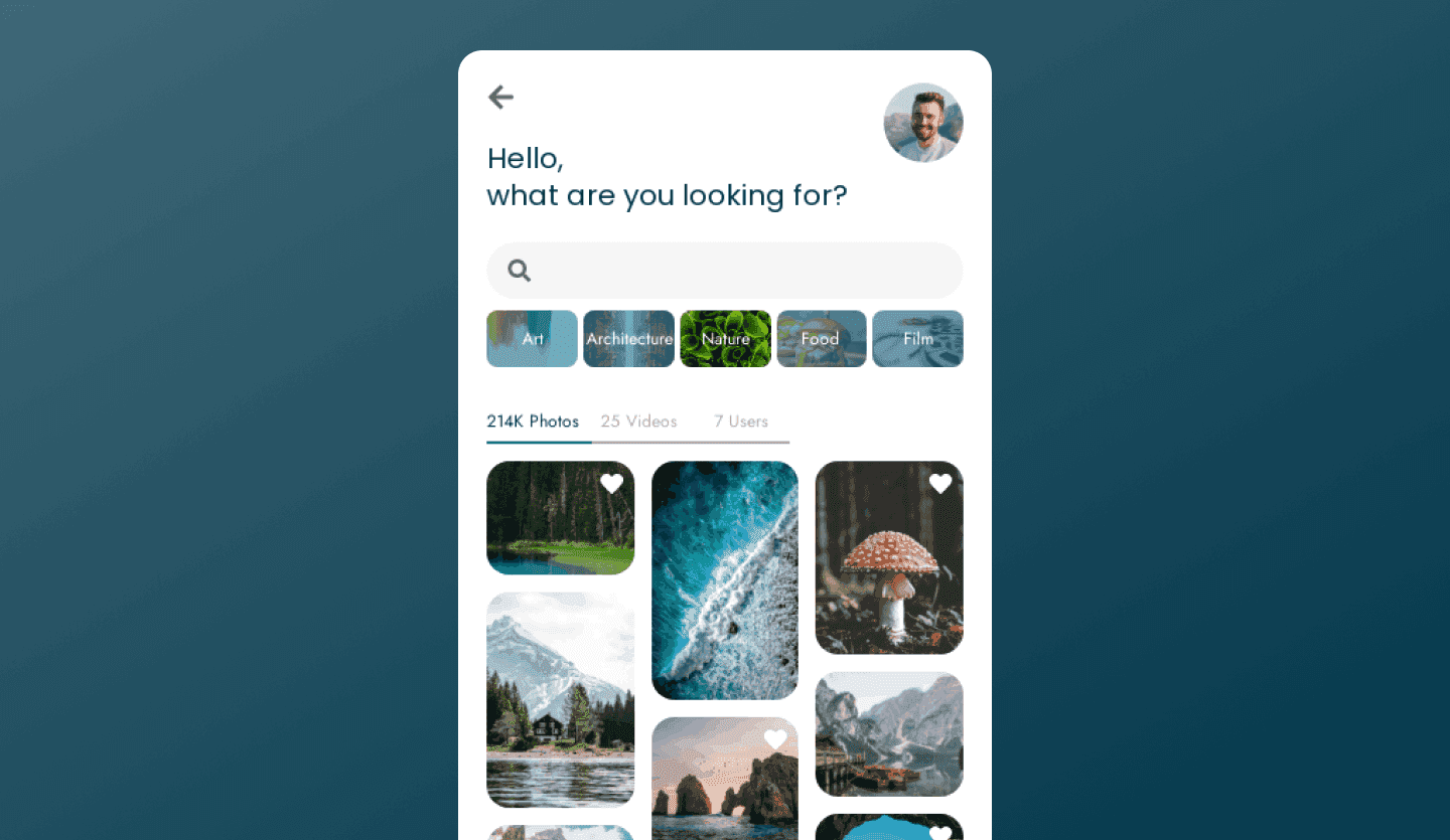 moodboard mobile app design template home screen