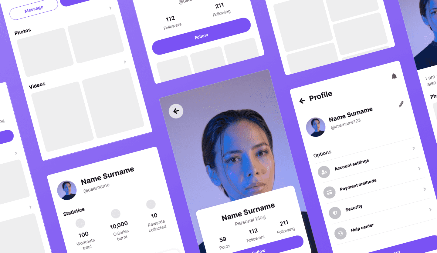 mobile ui kit profile components