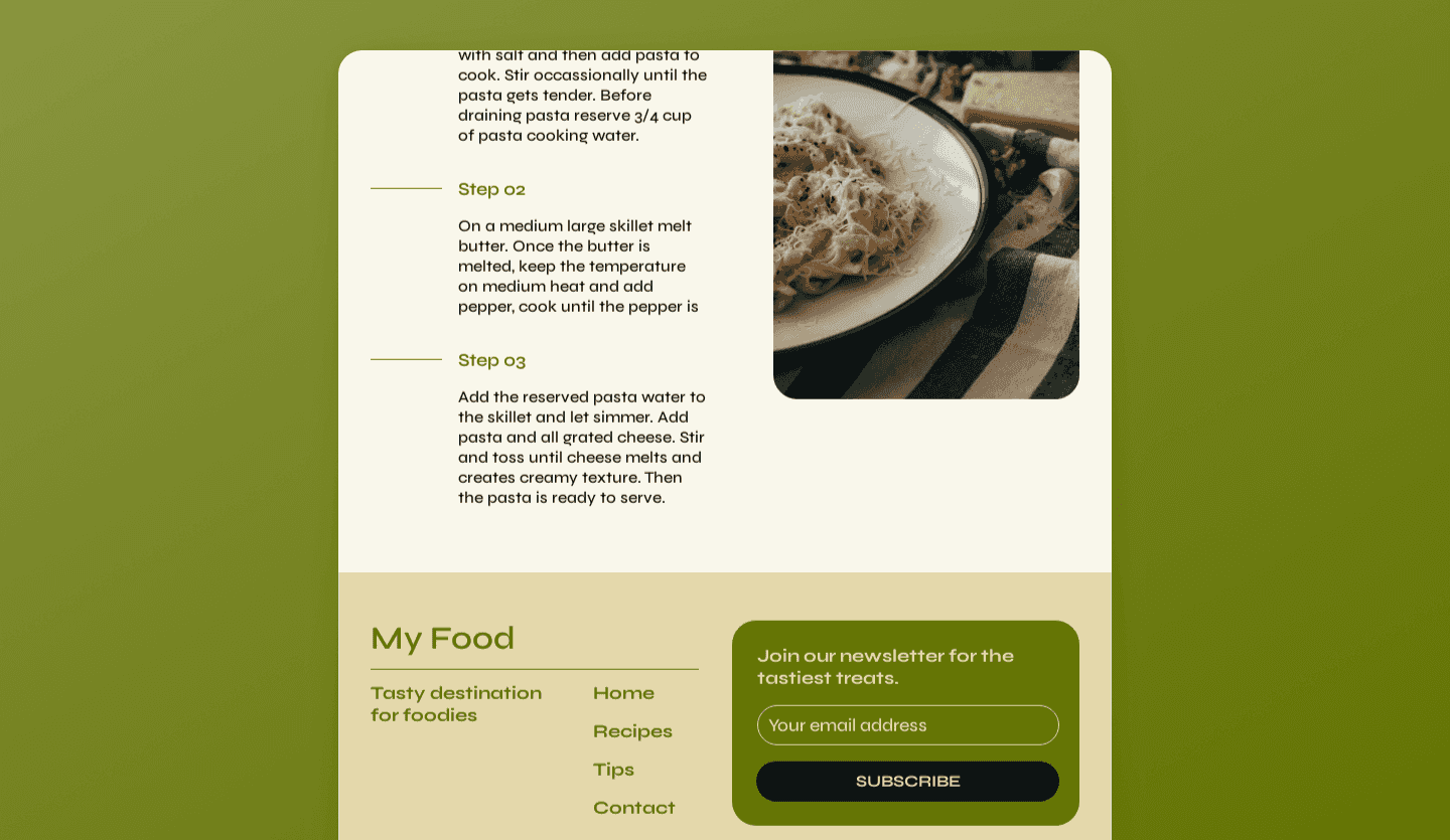 food blog tablet app design signup screen