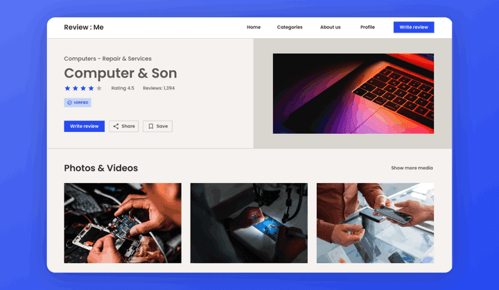 Review Website Template | Customer Review Web Design | Uizard
