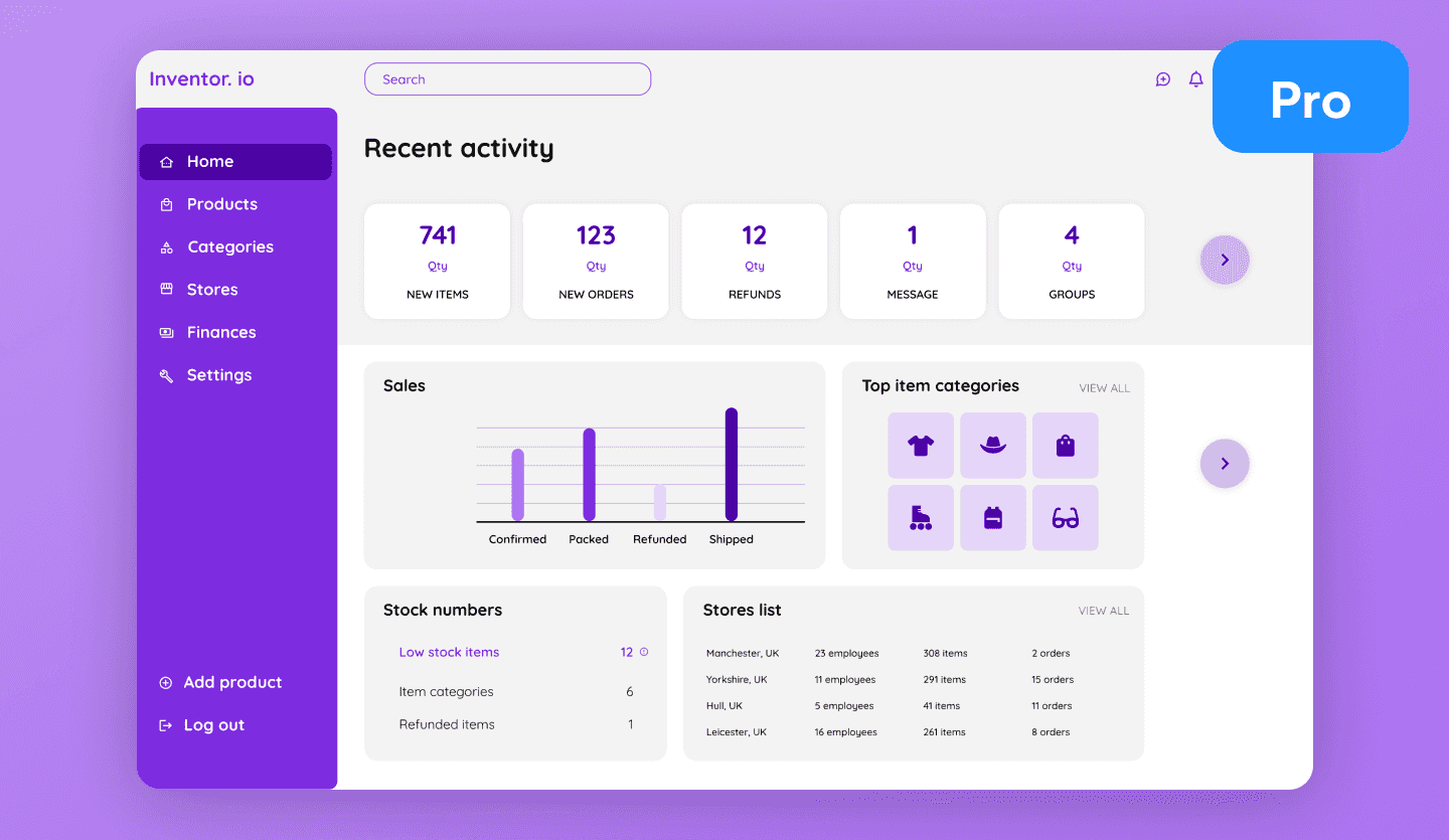 Inventory web app template