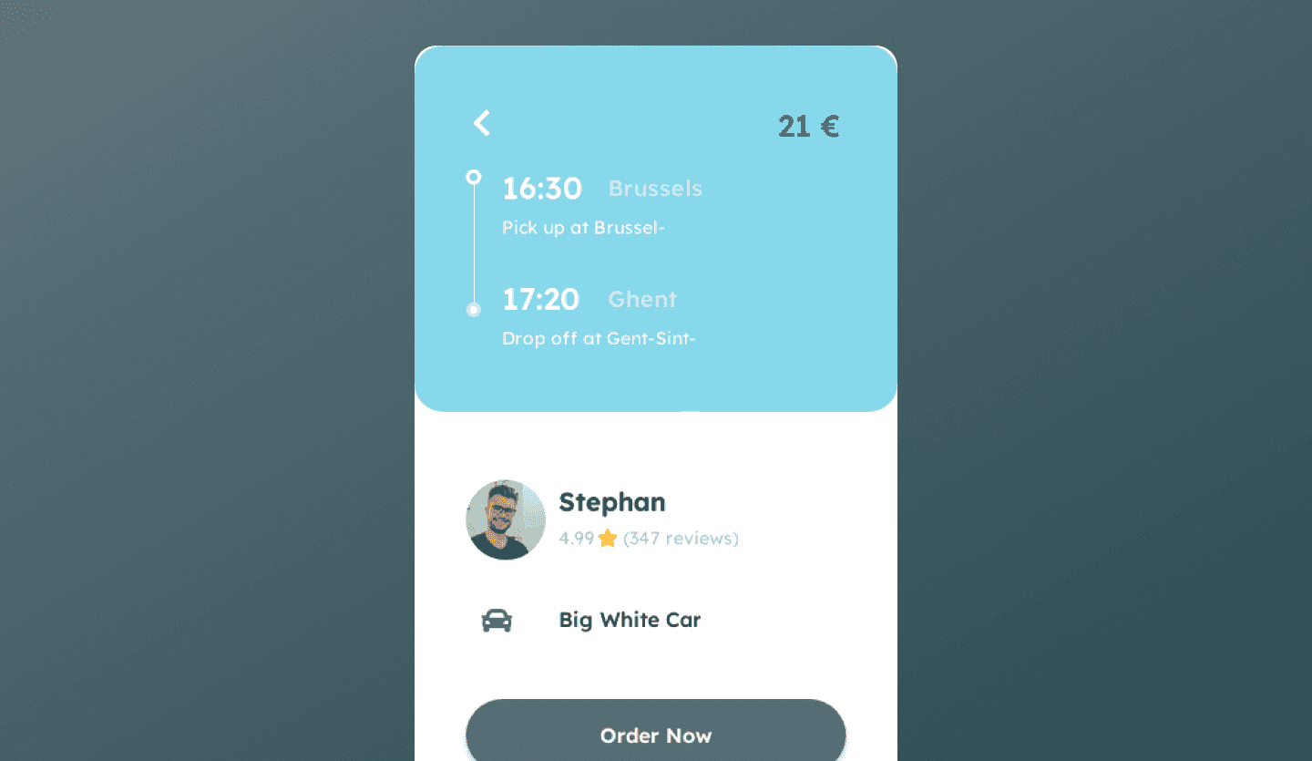 carpool mobile app design template order screen