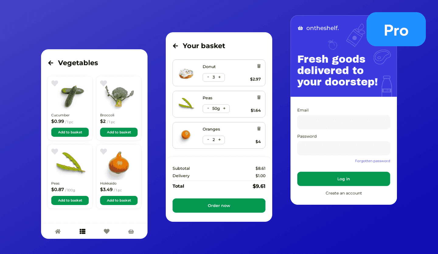 mobile grocery delivery app design overview