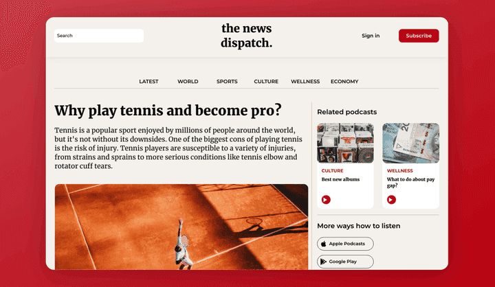 News Web App Template | News Web App UI Design | Uizard