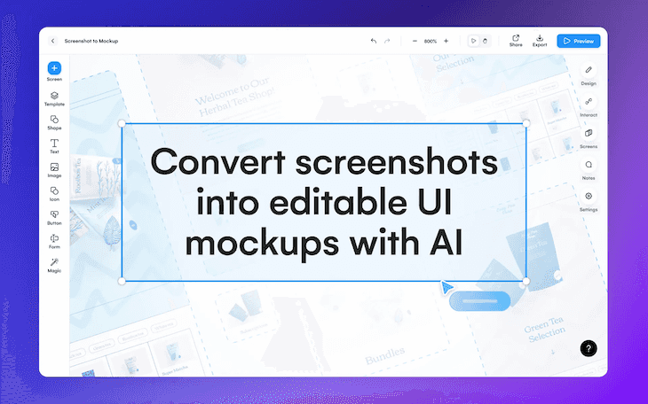 Thumbnail for blog titled Uizard Screenshot: Convert screenshots to editable mockups with AI