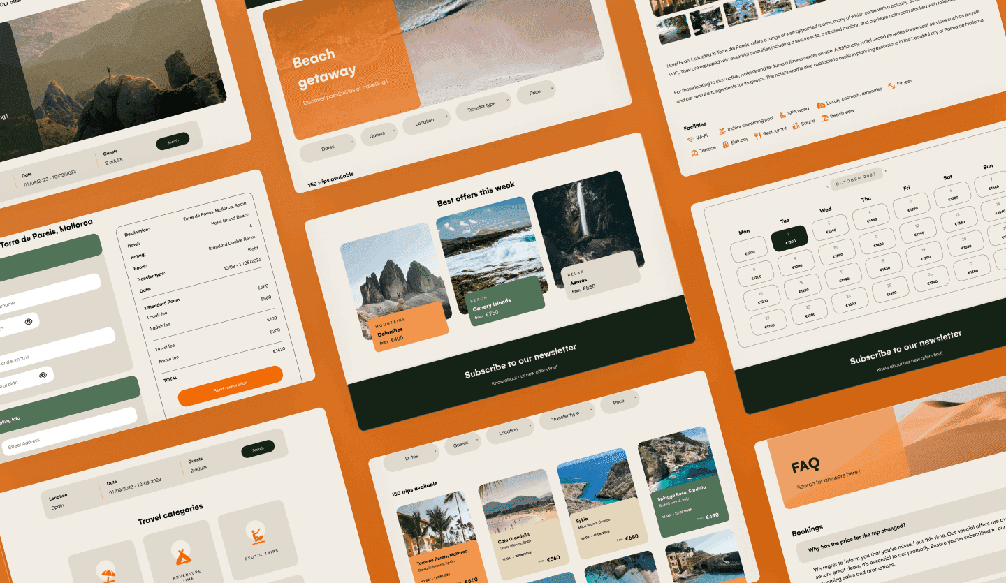 Travel agency website design summary