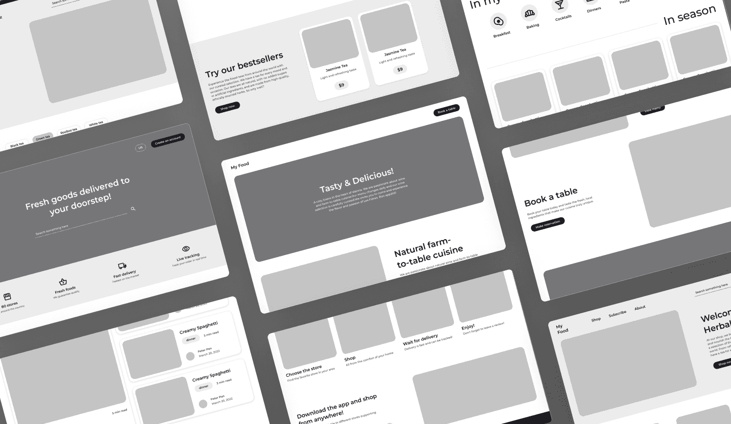 website wireframe ui kit design offer page