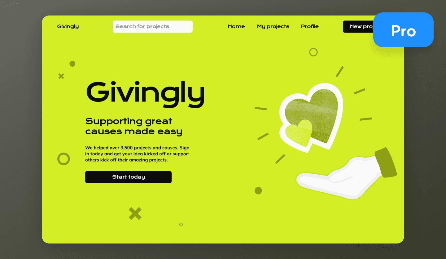 crowdfunding web app design template cover