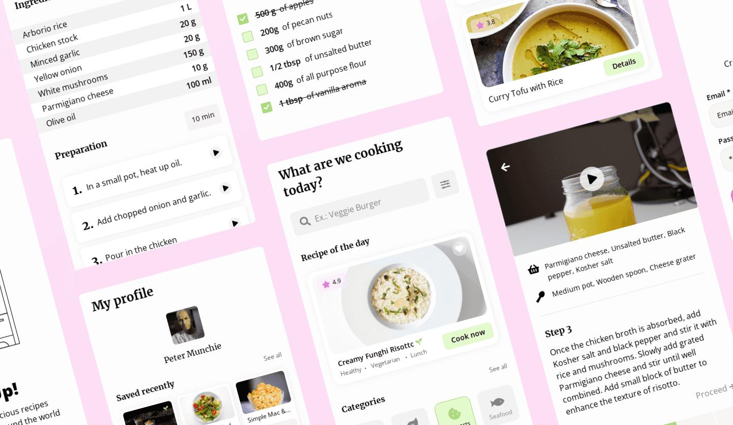 cooking mobile app design summary