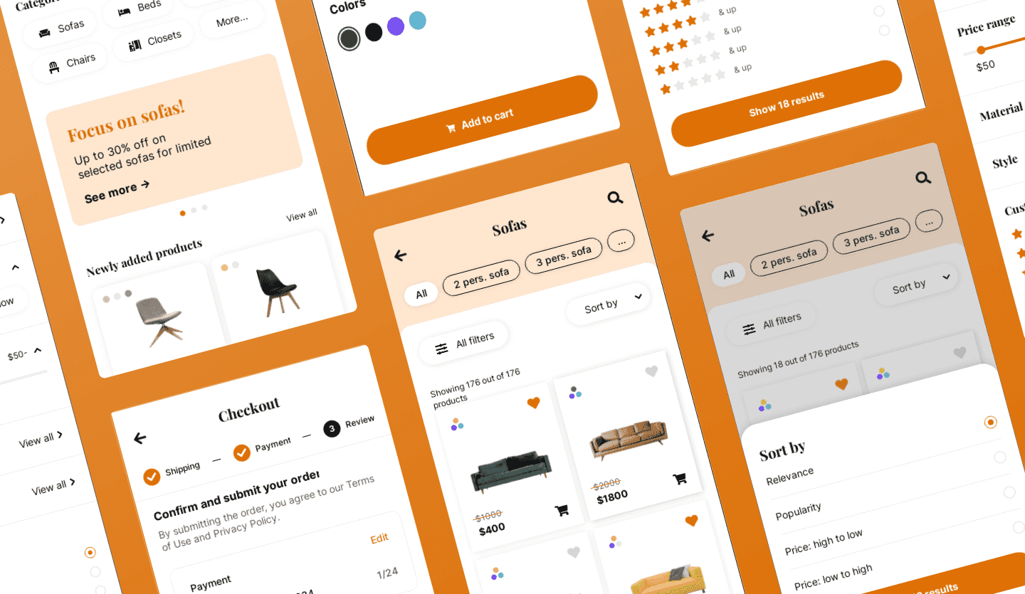 ecommerce app template summary design