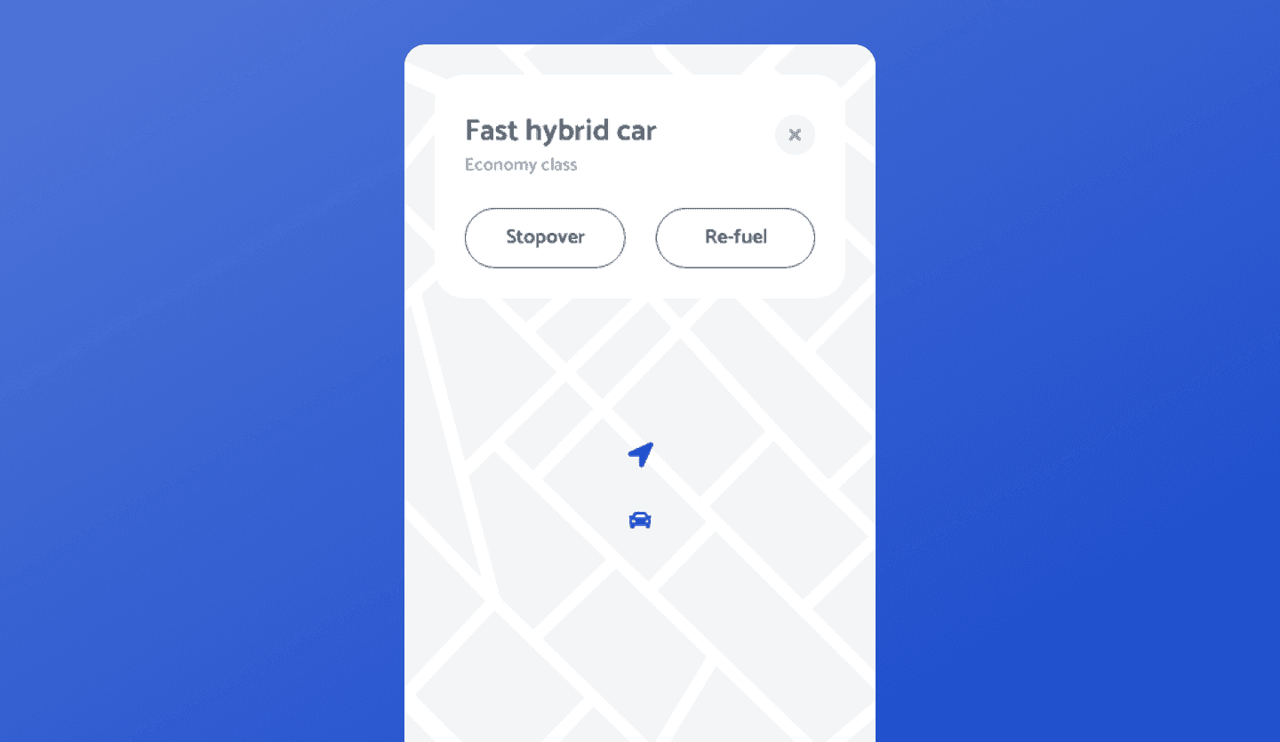 car sharing app design map screen