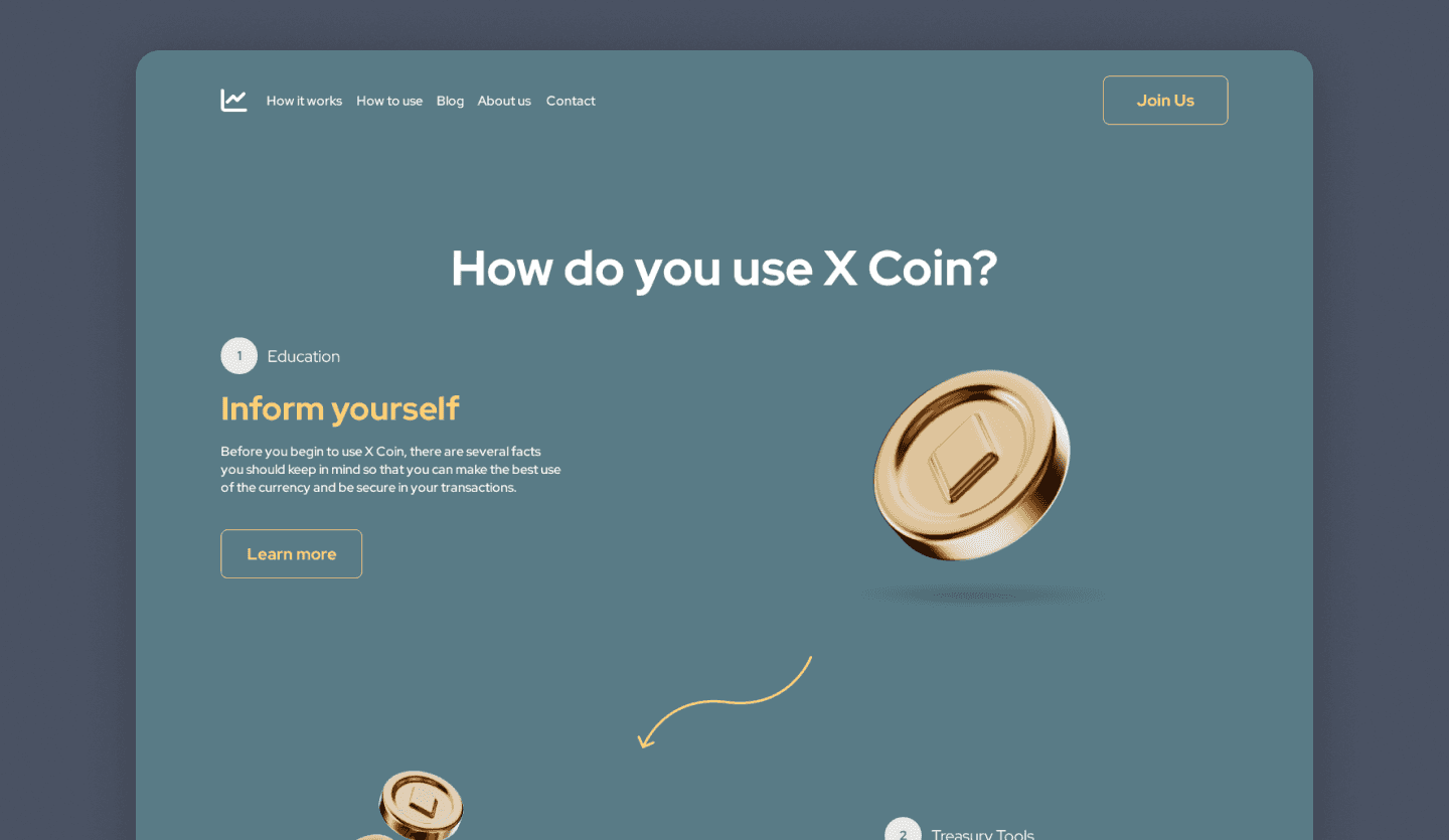 Screenshot of X Coin, a web3 crypto website: How to use?