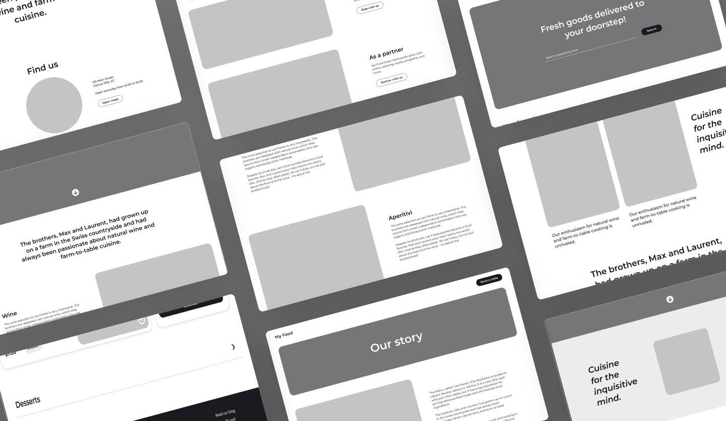 website wireframe ui kit home page
