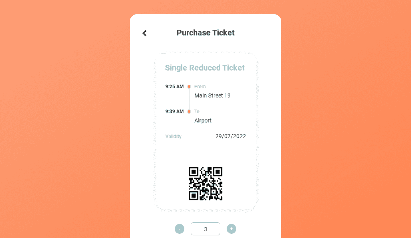 transport app design template ticket screen