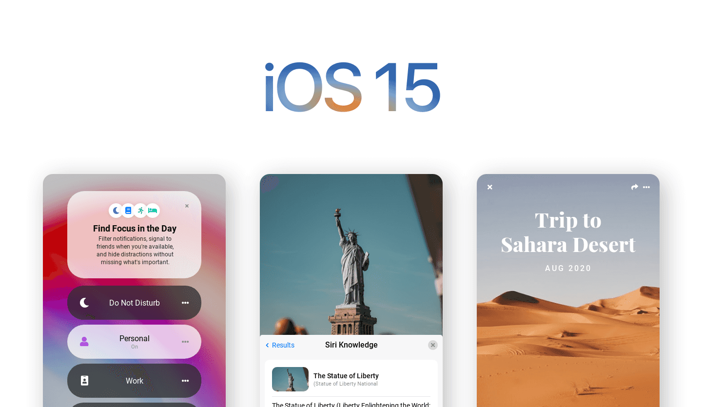 Screenshot of iOS 15 Mobile App: cover