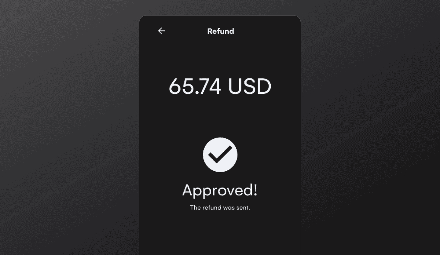 Smart POS terminal app UI design template refund screen