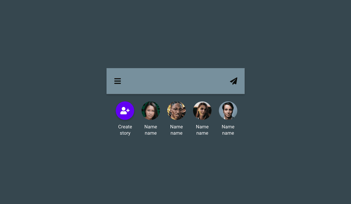 Screenshot showcasing the component template for designing social apps