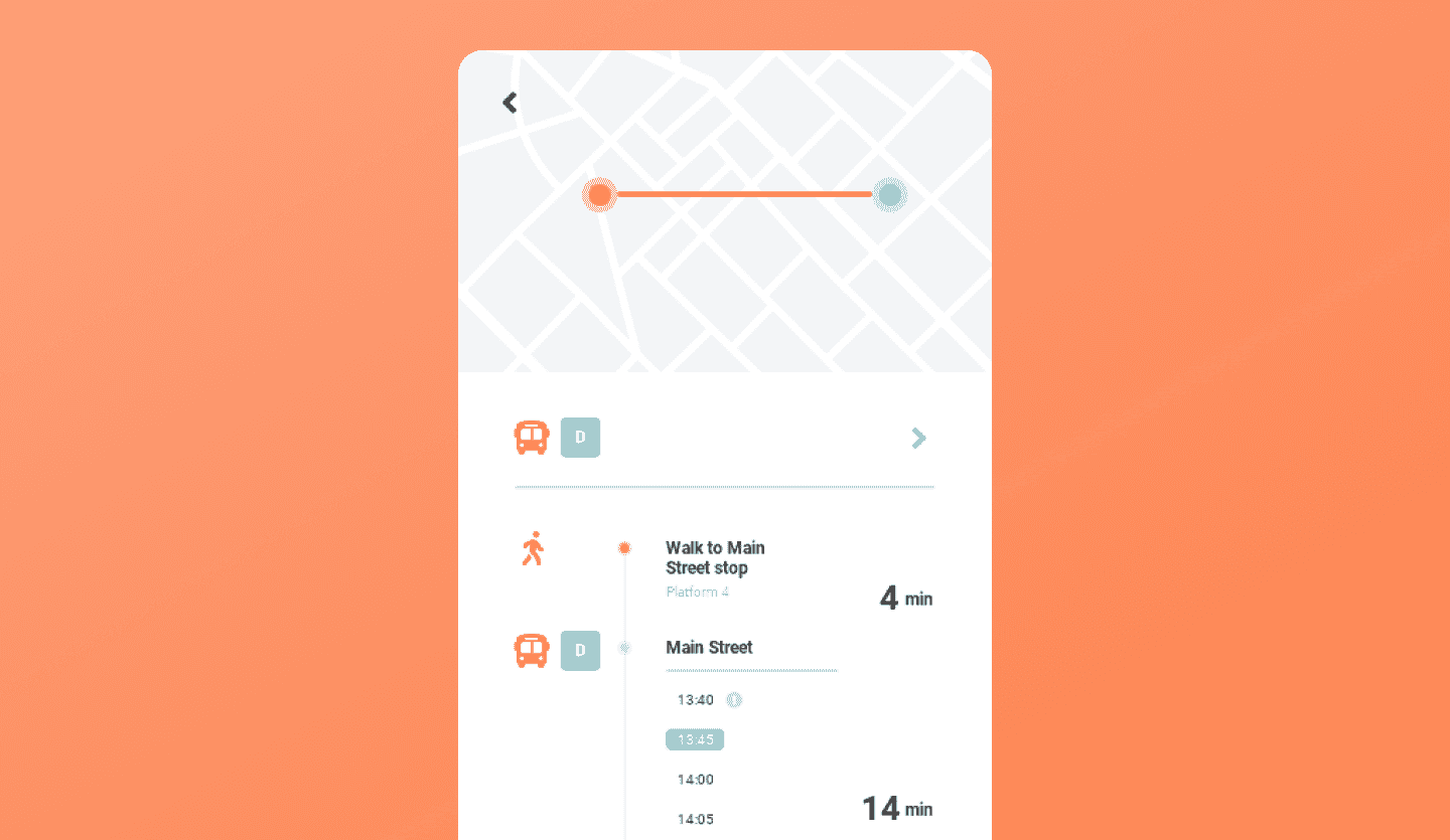 transport app design template trip screen