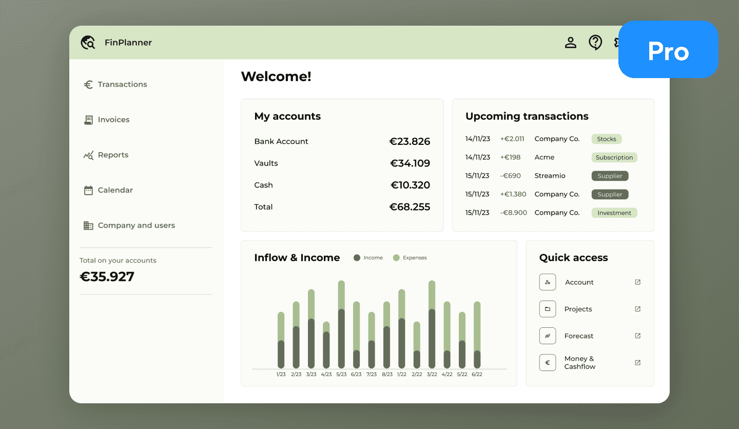 Budgeting and forecasting web app template