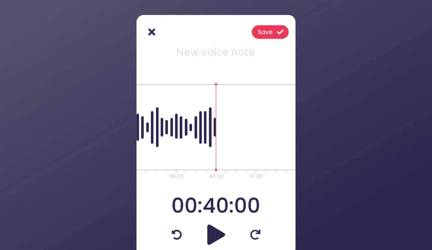 notes app design session voice notes screen