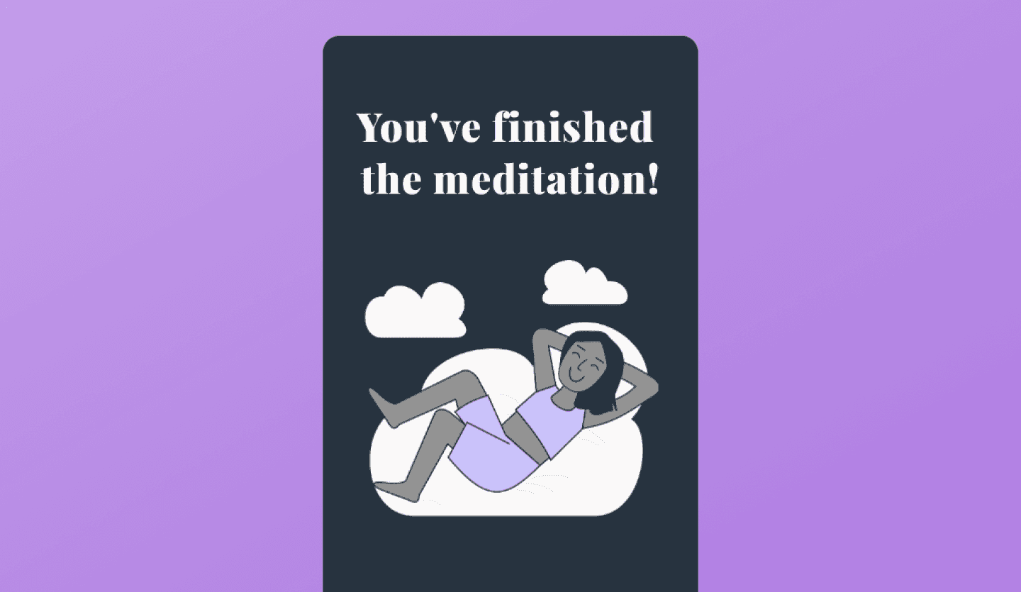 meditation app design session finish screen