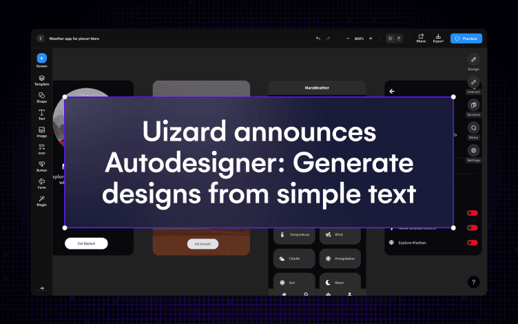 Thumbnail for blog titled Uizard announces Autodesigner: The world's first AI UI generator