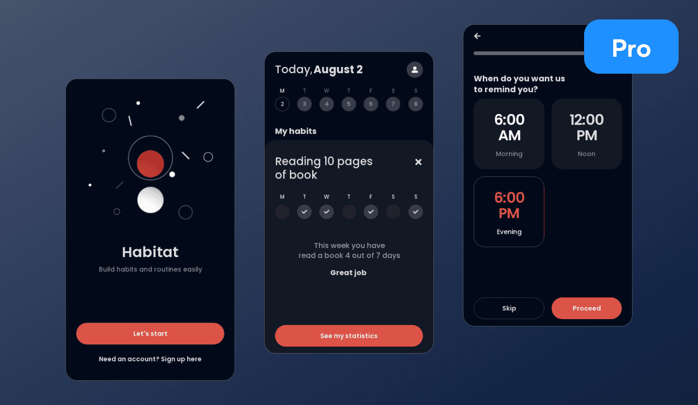 mobile habit app design overview