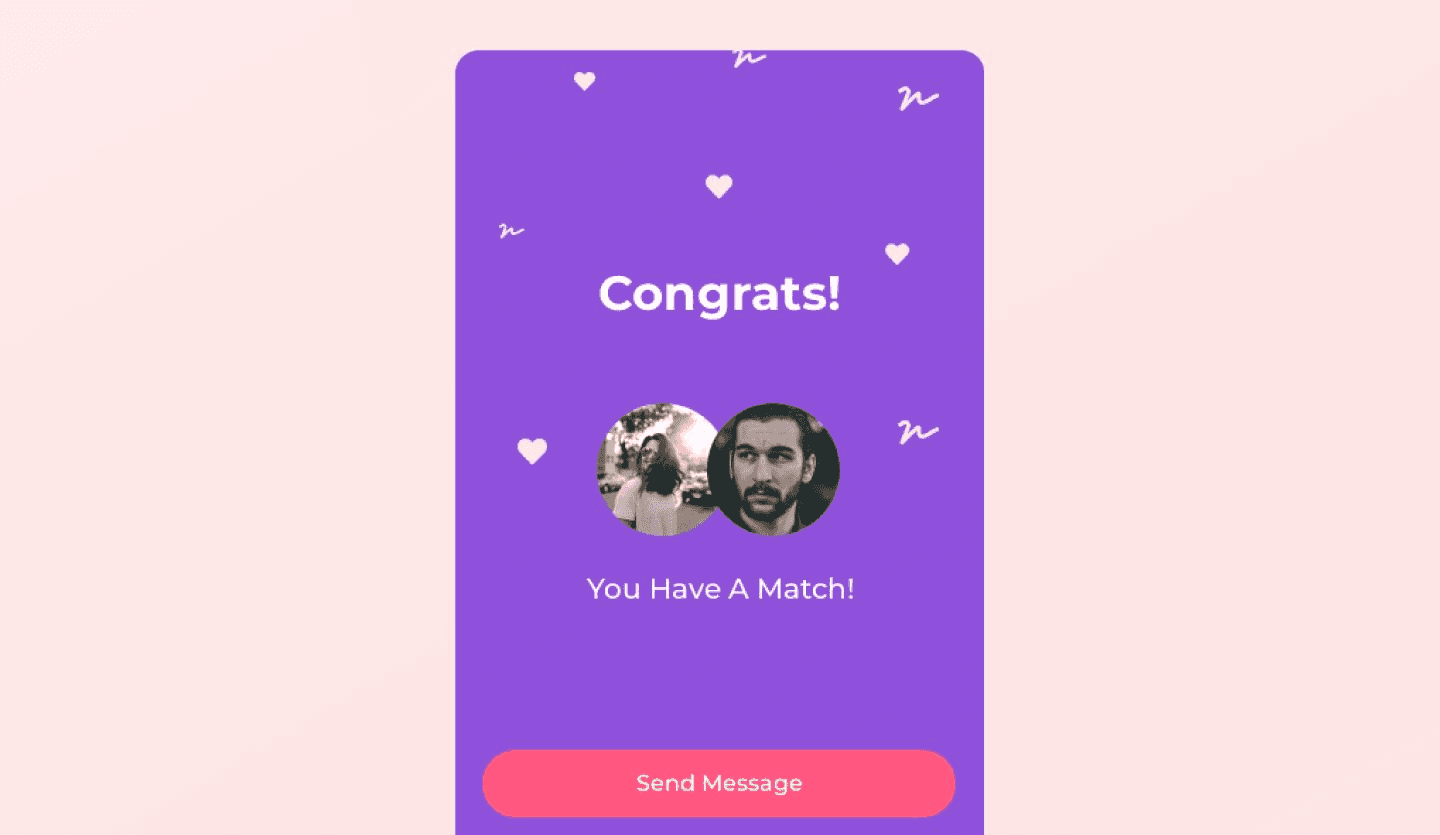 mobile dating app design matched screen