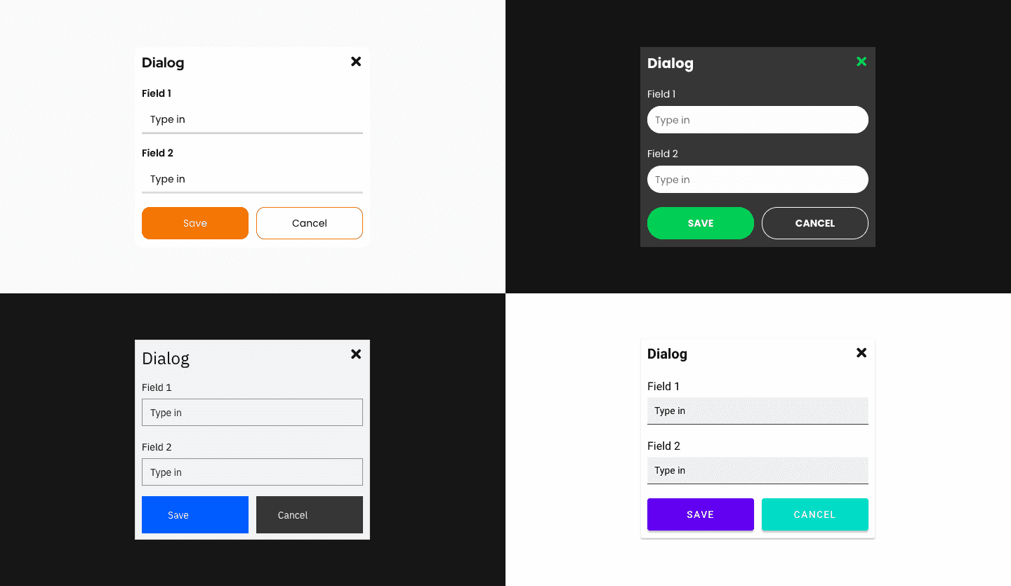 Screenshot showcasing the component template for designing cards