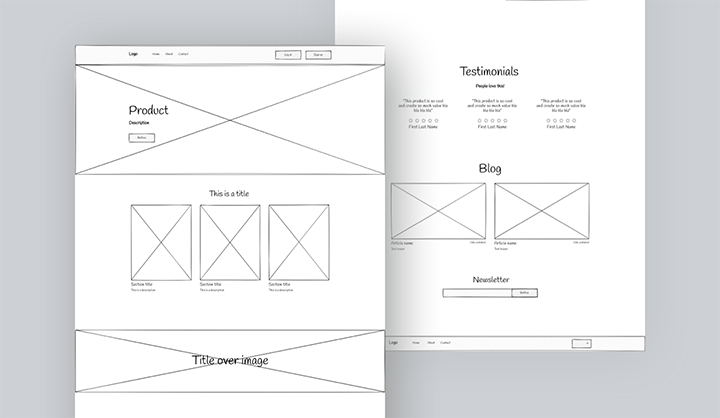 Website wireframe example project image
